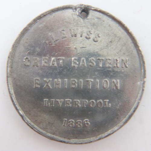 138 - 1886 - Lewis's great eastern exhibition - Liverpool medal. UK P&P Group 1 (£16+VAT for the first lot... 