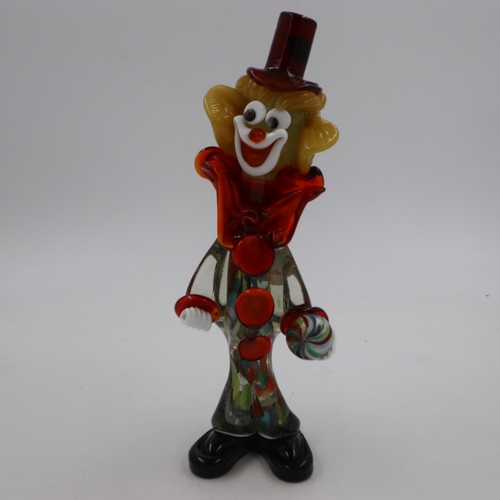 283 - Art glass figure of a clown, H: 36 cm. Not available for in-house P&P