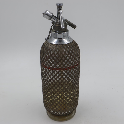 287 - Vintage Sparklets of London soda syphon with wire mesh covering, H: 34 cm. UK P&P Group 2 (£20+VAT f... 