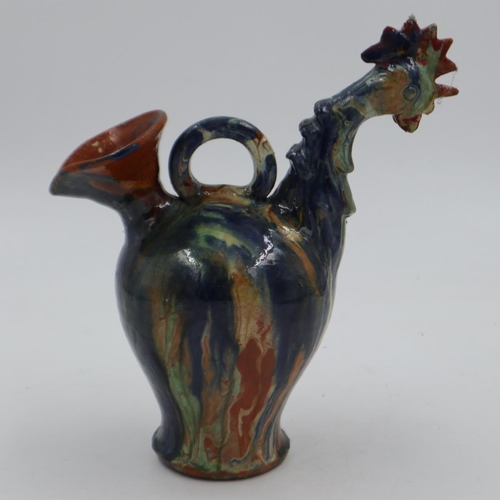 300 - Studio pottery vase in the form of a chicken, H: 28 cm. UK P&P Group 2 (£20+VAT for the first lot an... 