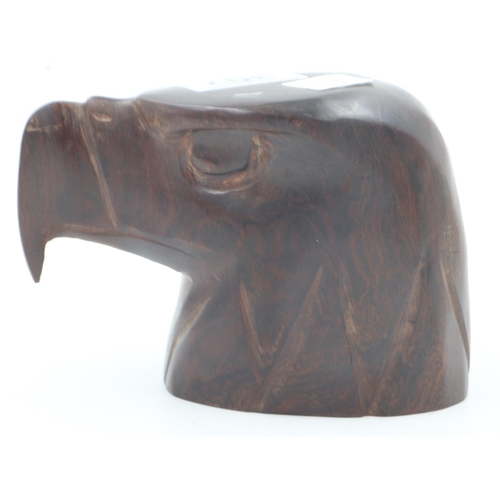 307 - Carved hardwood Bald Eagle head, H: 10 cm. UK P&P Group 2 (£20+VAT for the first lot and £4+VAT for ... 