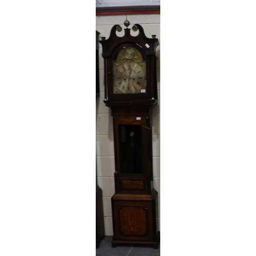 311 - Heron of Newcastle: an early 19th century longcase clock, brass dial with silvered chapter ring, 8-d... 