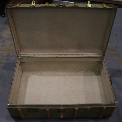 2125 - 20th century bentwood and leather-bound steamer trunk, with painted initials SMGG. Not available for... 