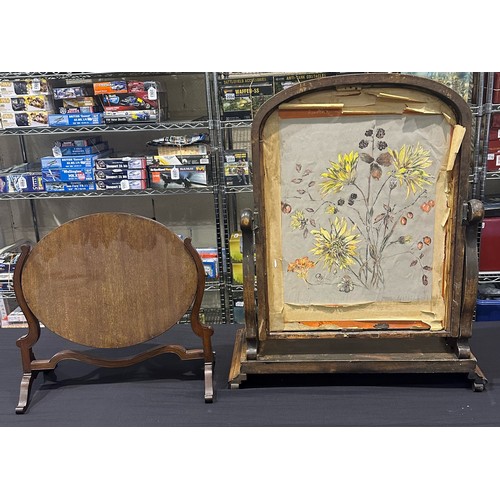 2126 - Victorian mahogany framed toilet swing mirror 68 x 32 x 79 cm H, and a smaller example, both for res... 