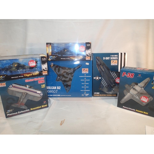 2023 - Six boxed Easy-Model 1/72, 1/48 and 1/144 scale models, new old stock, excellent condition. UK P&P G... 