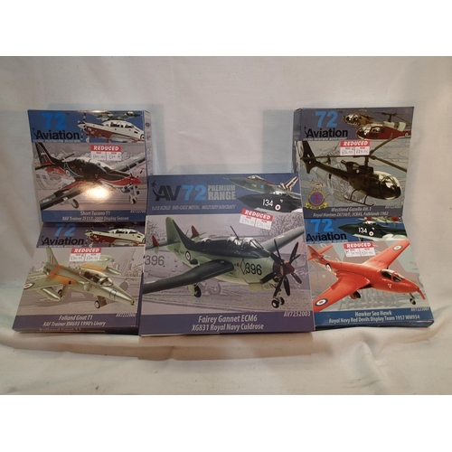 2026 - Five boxed Aviation 72 diecast models, excellent condition, boxes excellent. UK P&P Group 1 (£16+VAT... 