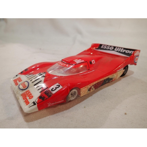 2041 - Three 1/24 scale slot cars, Ferrari 250 GT, and two Le Mans style cars with Parma Flexi 2 sidewinder... 