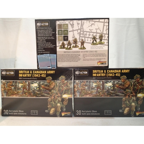 2079 - 28mm Wargaming sets of figures from Warlord Games, three Bolt Action British and Canadian infantries... 