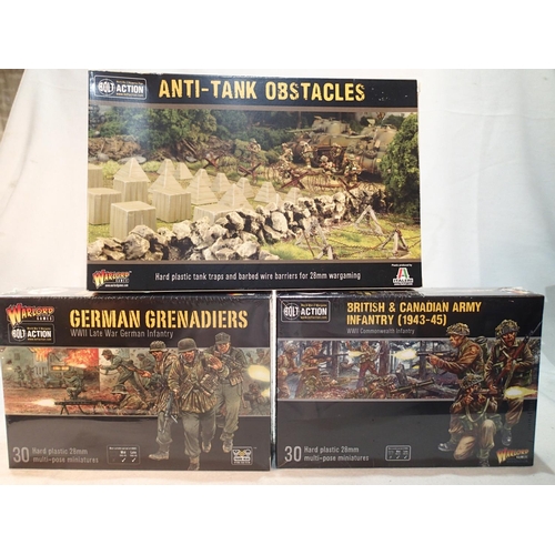 2085 - Three 28mm Wargaming sets from Bolt Action/Warlord Games, British and Canadian infantry, German Gren... 