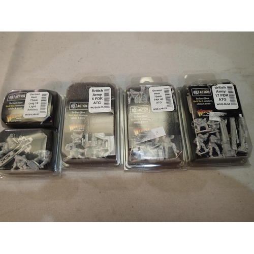 2089 - Four 28mm Wargaming metal figures/weapon sets, from Bolt Action/Warlord Games, sealed, ex shop stock... 