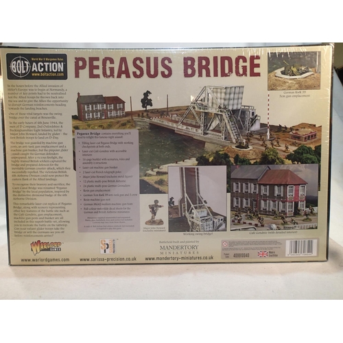 2101 - Bolt Action/Warlord Games Pegasus Bridge set, comprising bridge, scenery, plastic and metal figures,... 