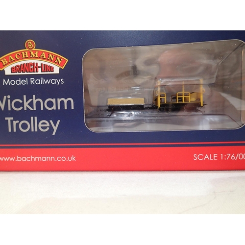 2130 - Bachmann 32.992 Wickham trolley car, BR engineers yellow, near mint, ex shop stock. UK P&P Group 1 (... 