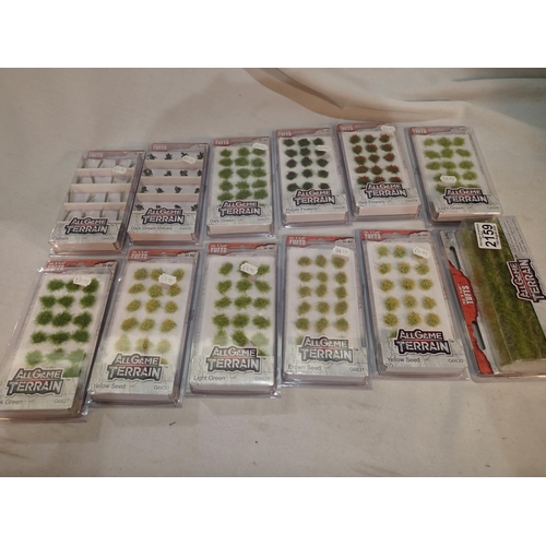 2159 - Twelve packs of All Game Terrain tufts of grass, different types, all as new, ex shop stock. UK P&P ... 