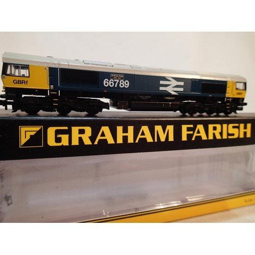 2205 - N gauge, Farish 371-389, class 66, British Rail 1948-1997, 66789, GBRF blue livery, near mint, stora... 