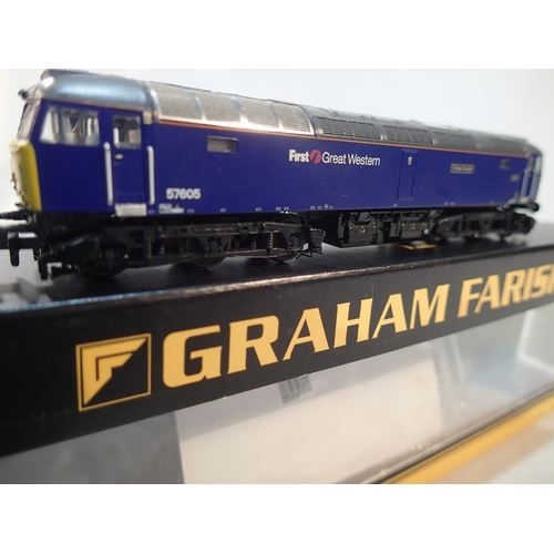 2206 - N gauge, Farish 371-655, class 57, Totnes Castle, 57605, First Great Western livery, no paperwork, n... 