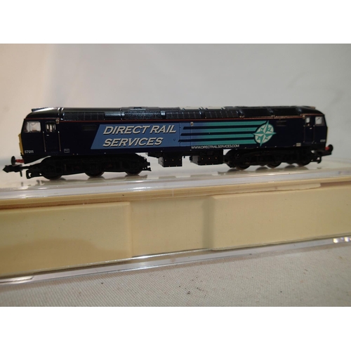 2208 - N gauge, Bachmann class 57, Direct Rail Services, 57011, no paperwork, near mint, wrong box. UK P&P ... 