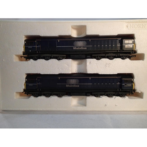 2213 - OO scale Hornby R2336, class 58 twin pack, 58002 powered with 58005 dummy, Daw Mill colliery and iro... 