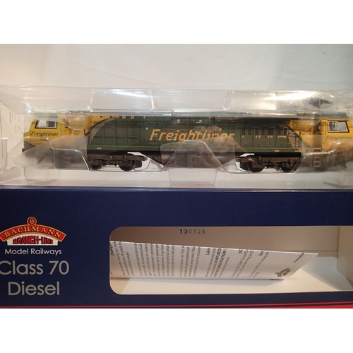 2231 - OO scale Bachmann 31-588, class 70 diesel, 70005, freightliner livery, weathered, near mint, box wit... 