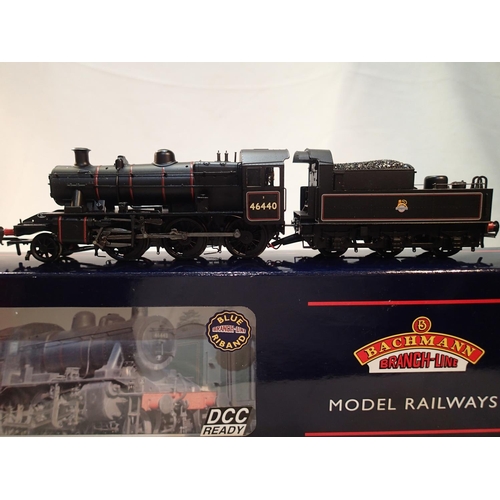 2246 - OO scale Bachmann 32-826 Ivatt 2MT, 46440, black, early crest, excellent condition, box with wear. U... 