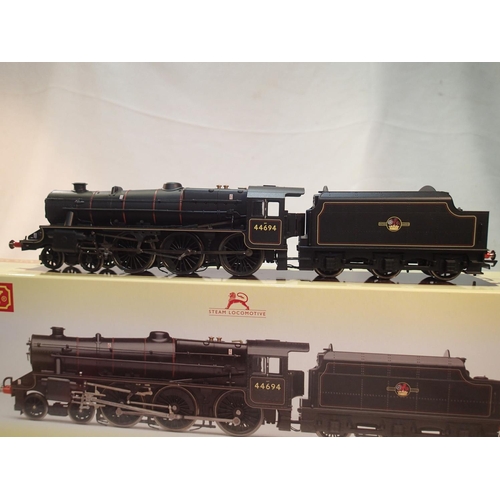 2249 - OO scale Hornby R3323, class 5, lined black, late crest, 44694, fitted locksound by South West Digit... 