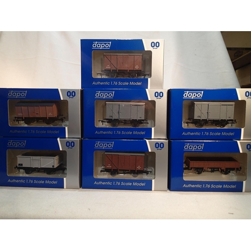 2255 - OO scale, seven assorted Dapol wagons, excellent condition, plain boxes. UK P&P Group 1 (£16+VAT for... 