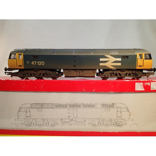 2287 - OO scale Hornby R2254, class 47, blue, 47120, weathered, excellent condition, box with wear. UK P&P ... 