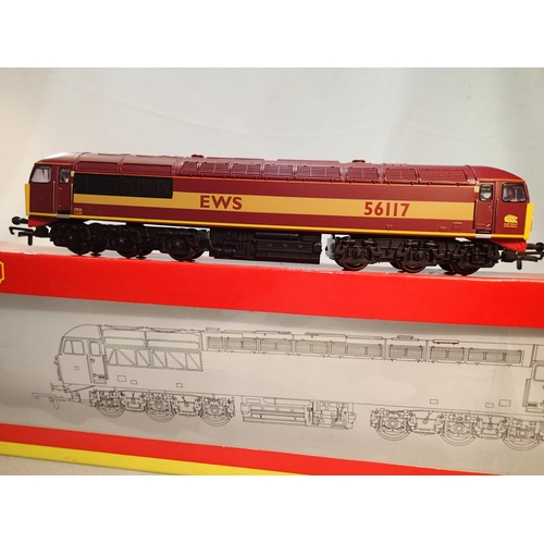 2288 - OO scale Hornby R2288B, class 56, EWS livery, 56117, no paperwork, near mint, wear to box. UK P&P Gr... 