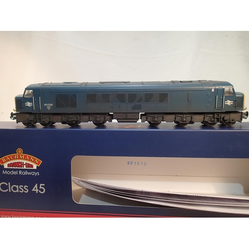 2292 - OO scale Bachmann 32-683 RJ, class 45, renumbered and weathered to 45026, BR blue, by Bens Resprays,... 