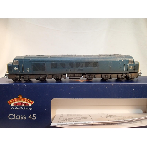 2293 - OO scale Bachmann 32-683 RJ, class 45, renumbered and weathered to 45019, BR blue, by Bens Resprays,... 