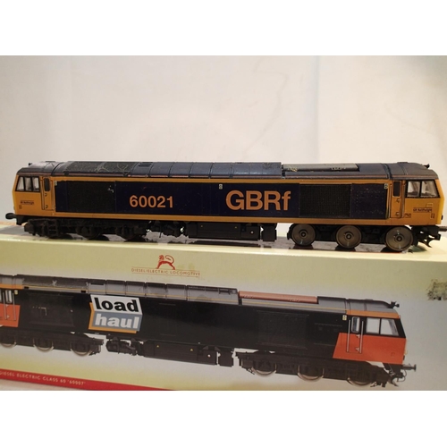 2321 - OO scale Hornby R2489 class 60 diesel, refinished by Bens Resprays to 60021, GBRF blue/yellow, very ... 