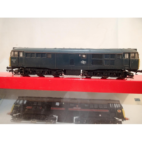 2322 - OO scale Hornby R2573 class 31 diesel, refinished by Bens Resprays to 31447, BR blue, yellow ends, v... 