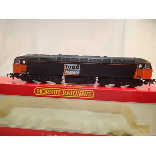 2325 - OO scale Hornby R2074, class 56 diesel, 56100, load haul livery, near mint, wear to box. UK P&P Grou... 