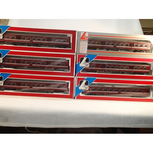 2330 - OO scale rake of six Lima Belgian Railways Express coaches, near mint, storage wear to box. UK P&P G... 