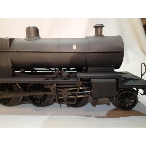 2339 - Gauge 1, lit built class 7F, 2.8.0 and tender, 53807, black, late crest, weathered, two rail fire sc... 