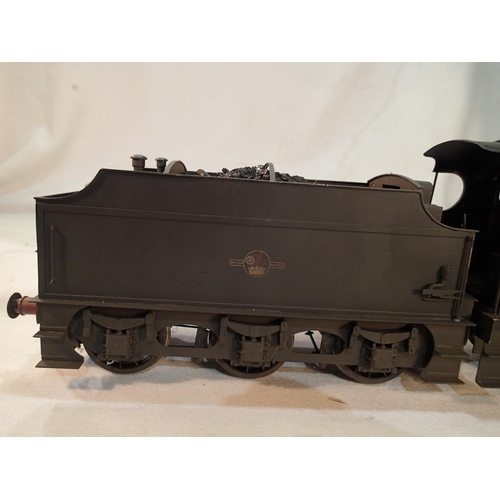 2339 - Gauge 1, lit built class 7F, 2.8.0 and tender, 53807, black, late crest, weathered, two rail fire sc... 