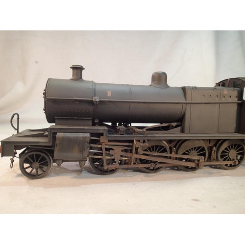 2339 - Gauge 1, lit built class 7F, 2.8.0 and tender, 53807, black, late crest, weathered, two rail fire sc... 