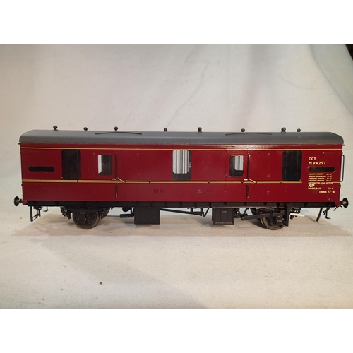 2340 - Gauge 1, kit built C.C.T van, finished in BR maroon, M94291, these vans had end doors to carry cars ... 