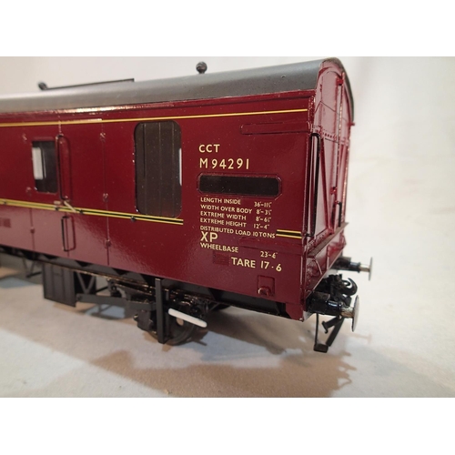 2340 - Gauge 1, kit built C.C.T van, finished in BR maroon, M94291, these vans had end doors to carry cars ... 