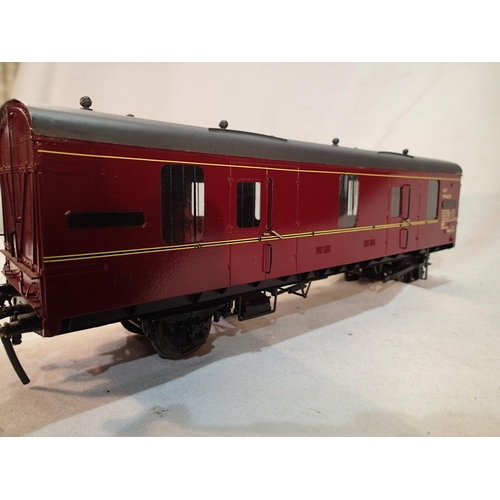 2340 - Gauge 1, kit built C.C.T van, finished in BR maroon, M94291, these vans had end doors to carry cars ... 