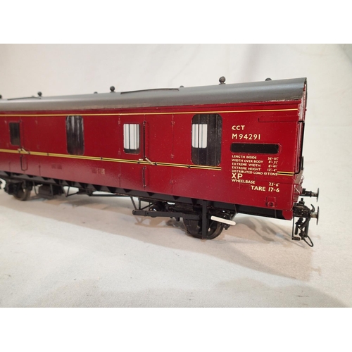 2340 - Gauge 1, kit built C.C.T van, finished in BR maroon, M94291, these vans had end doors to carry cars ... 