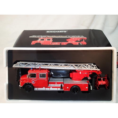 2348 - Minichamps 1/43 scale Mercedes Benz L322, D.L.30, turntable fire engine, as new and boxed. UK P&P Gr... 