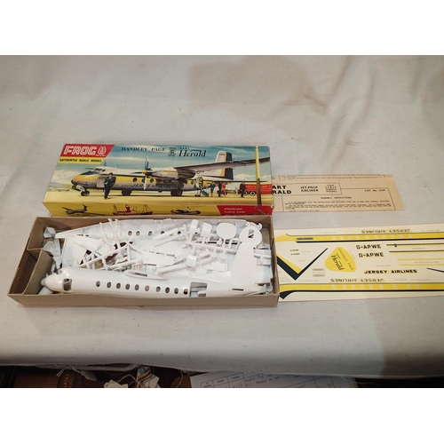 2353 - Frog vintage kit for Handley Page Dart Herald, complete with decals for Jersey Airlines, appears com... 