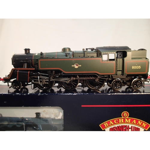 2371 - OO scale Bachmann 32-353, class 4 MT, 80135, lined green, late crest, as presented, detail fitted, m... 