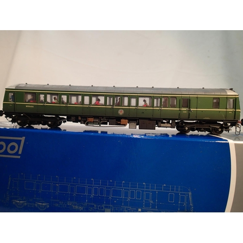 2410 - OO scale Dapol 4D-015-002, class 122 bubble car, W55000, BR green, speed whiskers, weathered, near m... 