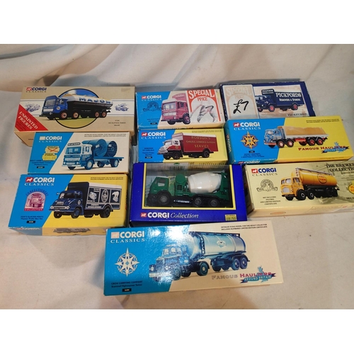 2446 - Ten Corgi Classics commercial vehicles, all different, mostly excellent condition, boxes with wear. ... 