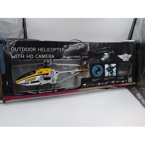 2454 - Boxed FG Flight outdoor R/C helicopter with HD camera. UK P&P Group 3 (£30+VAT for the first lot and... 