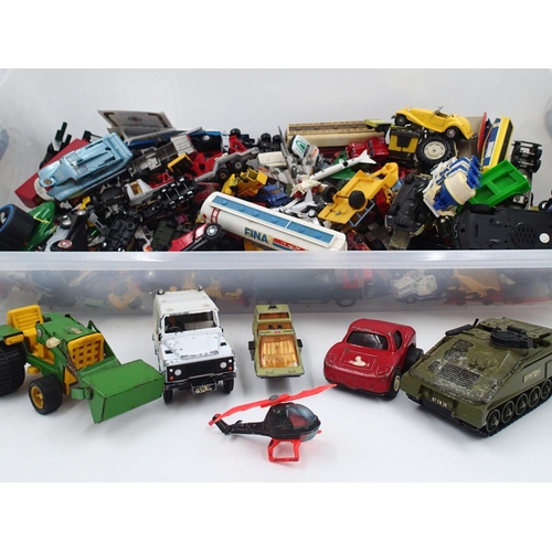 2460 - Over sixty mixed playworn diecast to include Britains, Dinky, Tonka, and Corgi. UK P&P Group 3 (£30+... 