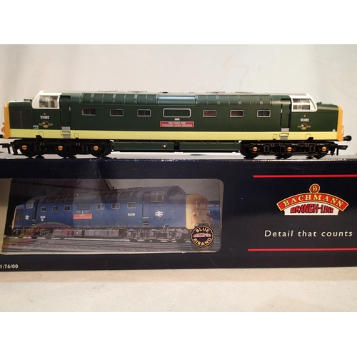 2482 - OO scale Bachmann 32-525A, class 55 Deltic, Kings Own Yorkshire Light Infantry, green, 55002, missin... 