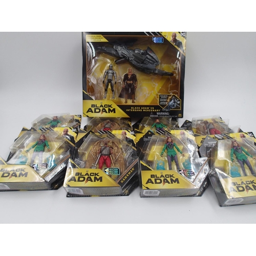 2489 - Collection of Black Adam action figures, including Black Adam V's Intergang Mercenary, Hawkmen and C... 