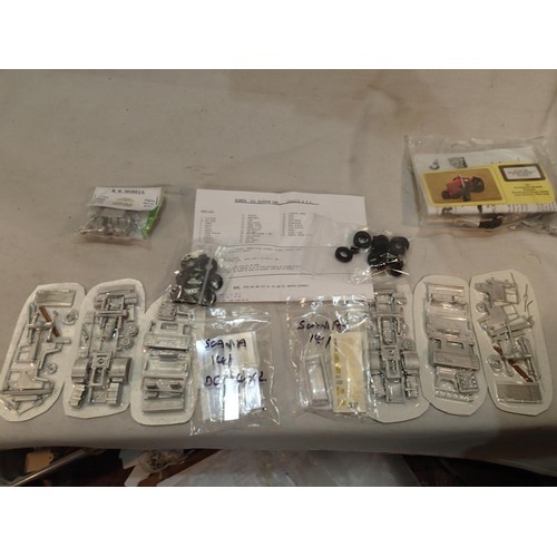 2363 - Four white metal kits, two Scania 141 tractor unit, Massey Ferguson tractor and Unimog tractor airfi... 